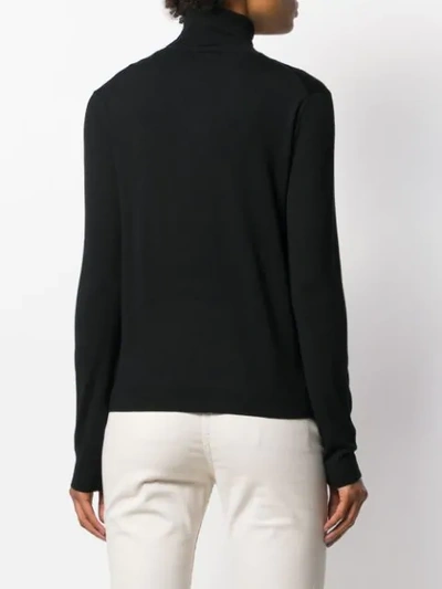 Shop Aspesi Turtleneck Fine Knit Jumper In Black