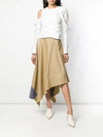 Shop Loewe Asymmetric Gathered Top In White