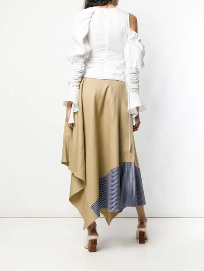 Shop Loewe Asymmetric Gathered Top In White