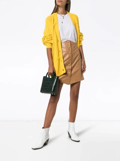 Shop Nanushka Sils Buttoned Mini-skirt In Brown