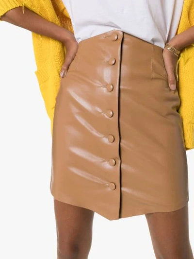 Shop Nanushka Sils Buttoned Mini-skirt In Brown