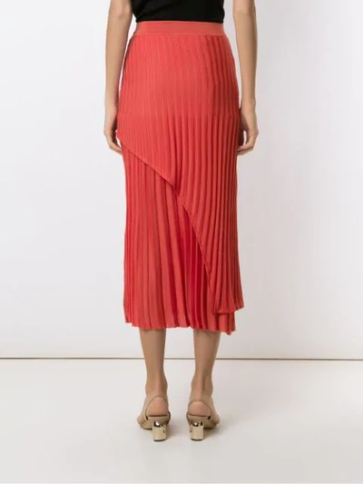 Shop Alcaçuz Pleated Knit Nubia Skirt In Orange