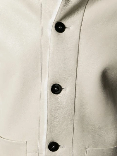 Shop Jil Sander Reversible Shearling Coat In White