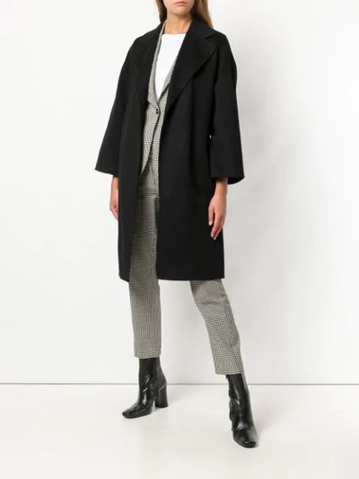 Shop Theory Cocoon Coat In Black