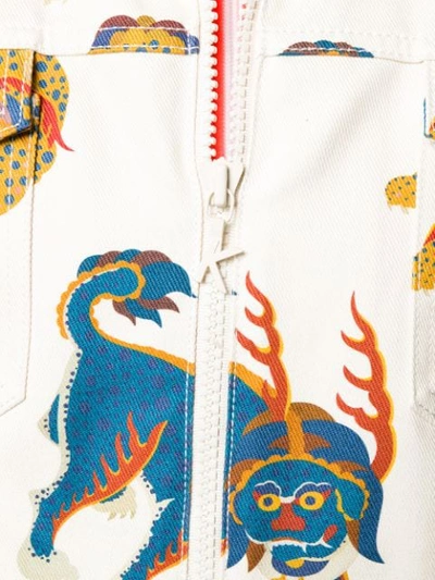 Shop Kirin Mythical Creature Print Jacket In 0380 White