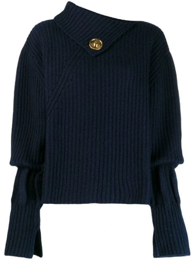 Shop Jw Anderson Asymmetric Ribbed Jumper In Blue