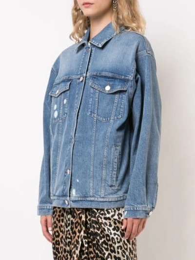 Shop Stella Mccartney Painted Denim Jacket In Blue