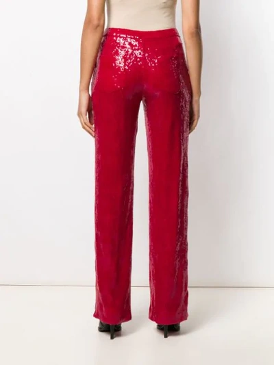 Shop Brognano Sequinned Trousers In Red