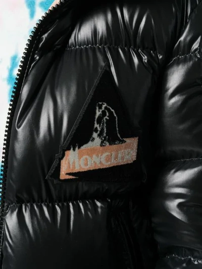 Shop Moncler Logo Patch Puffer Jacket In Black