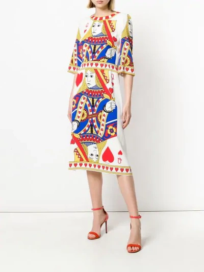 Shop Dolce & Gabbana Queen Of Hearts Dress In Multicolour