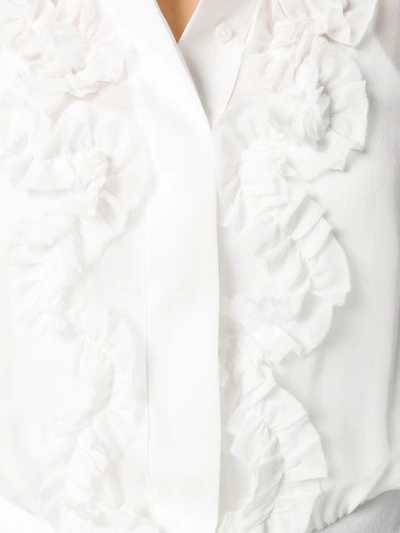 GENNY RUFFLE FRONT BLOUSE - 白色