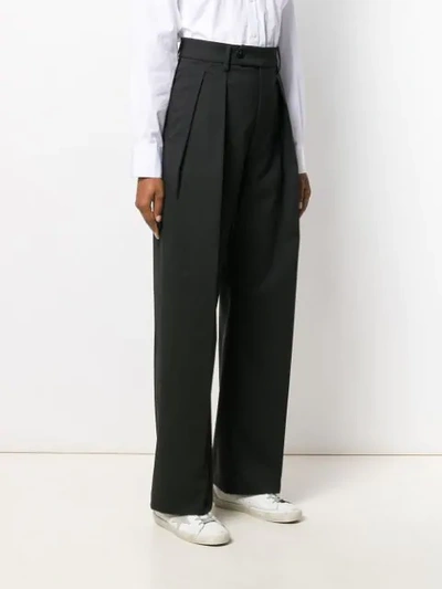 Shop Barena Venezia High-waisted Palazzo Trousers In Grey