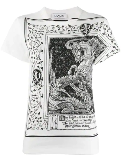 Shop Lanvin Dragon And Knight Print T-shirt In White