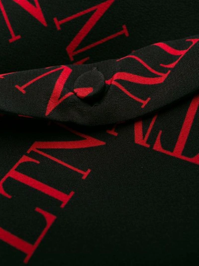 Shop Valentino Vltn Printed Logo Blouse In Black