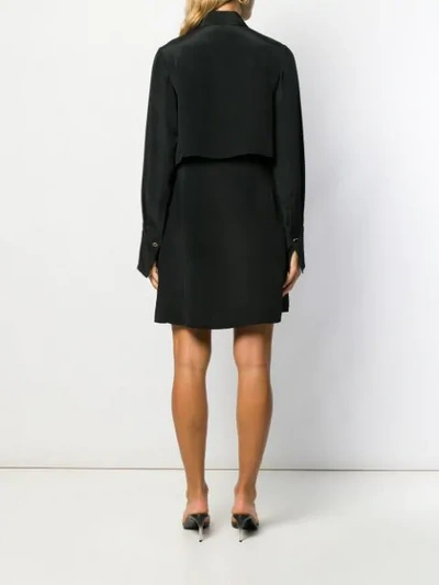 Shop Stella Mccartney Draped Panel Shirt Dress In Black