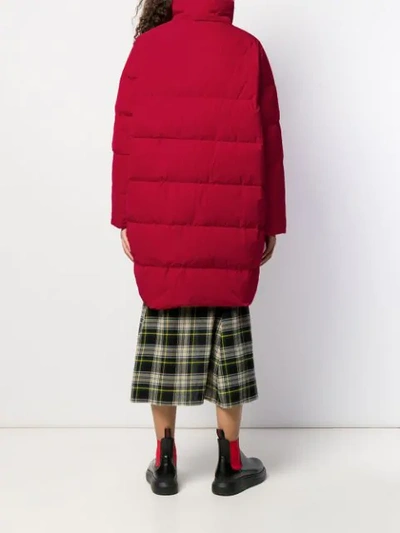 Shop Aspesi Zip Padded Coat In Red