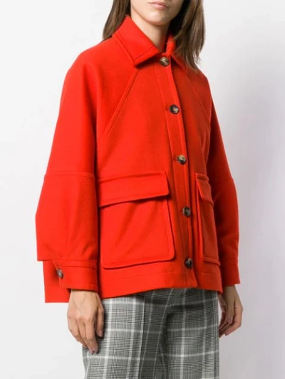 Shop Alberto Biani Button-up Jacket In Red