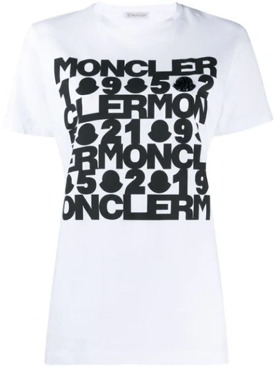 Shop Moncler Logo T-shirt In White