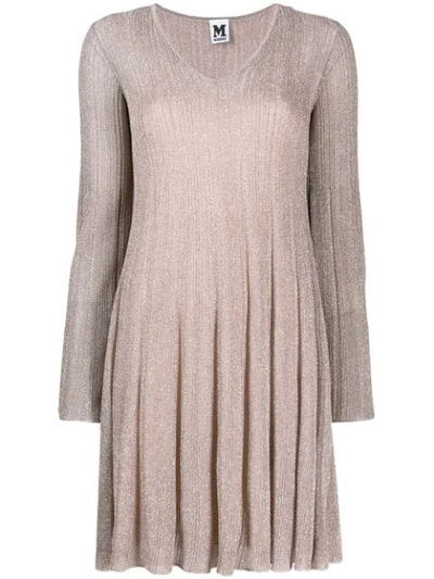Shop M Missoni Ribbed Knit Dress In Pink