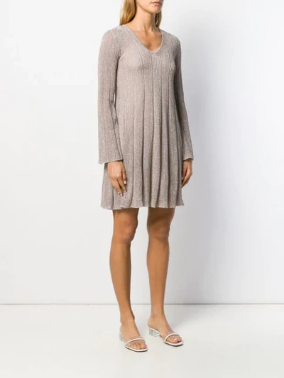 Shop M Missoni Ribbed Knit Dress In Pink
