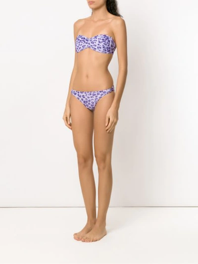 Shop Amir Slama Printed Bandeau Bikini Set In Pink