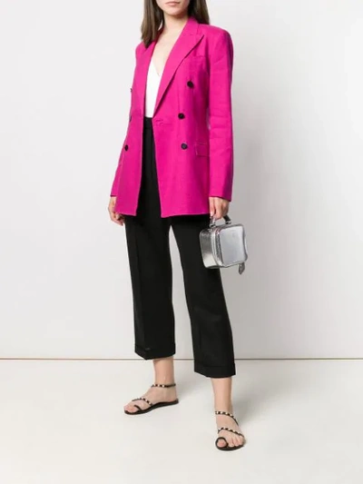 Shop Theory Double-breasted Tailored Blazer In Pink