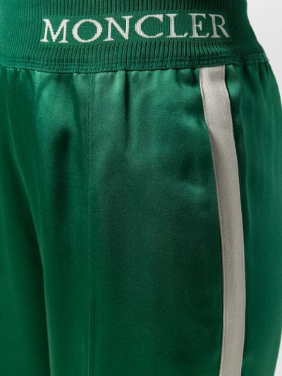 Shop Moncler Logo Waistband Track Trousers In Green