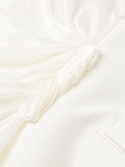 Shop Alexander Mcqueen Draped Tuxedo Gown In White