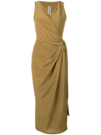 Shop Rick Owens Gathered Detail Dress In Neutrals