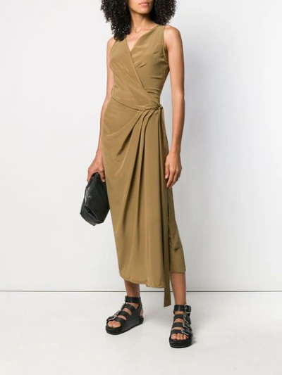 Shop Rick Owens Gathered Detail Dress In Neutrals