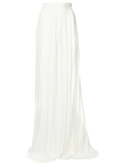 Shop Semsem Pleated Palazzo Trousers In White