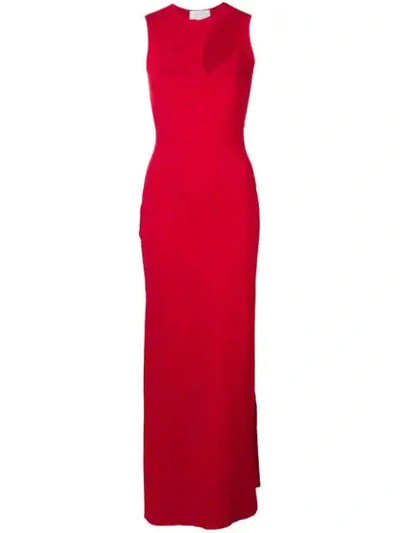 Shop Esteban Cortazar Teardrop Column Gown In Red