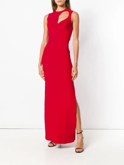 Shop Esteban Cortazar Teardrop Column Gown In Red