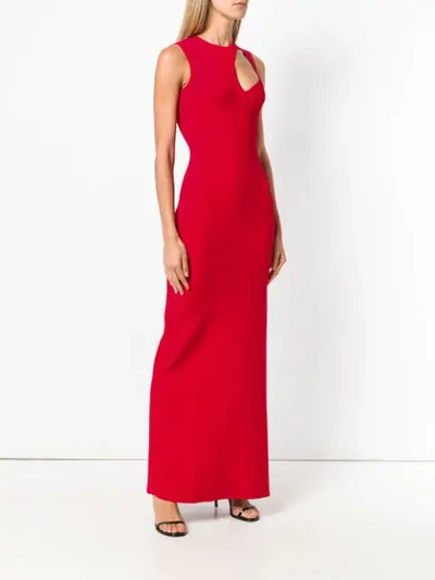 Shop Esteban Cortazar Teardrop Column Gown In Red