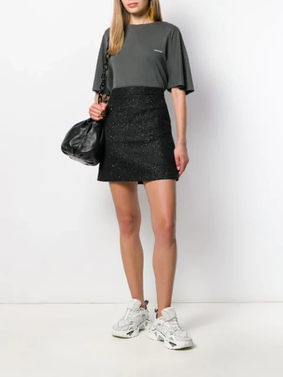 Shop Amiri Boucle Short Skirt In Black