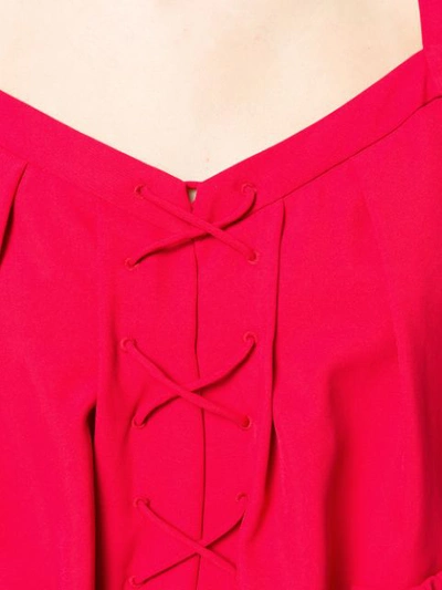 Shop Carven Peplum Blouse In Red