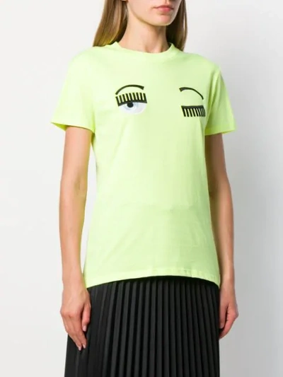 Shop Chiara Ferragni Appliqué Logo T-shirt In Yellow