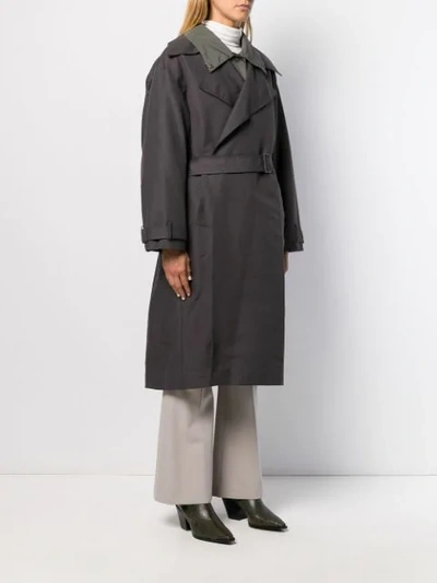 Shop Low Classic Layered Trench Coat In Grey