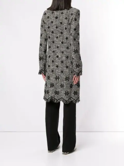 Shop Giambattista Valli Woven Tweed Coat In Black