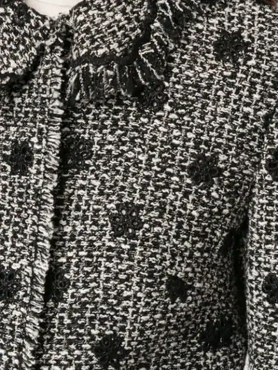 Shop Giambattista Valli Woven Tweed Coat In Black
