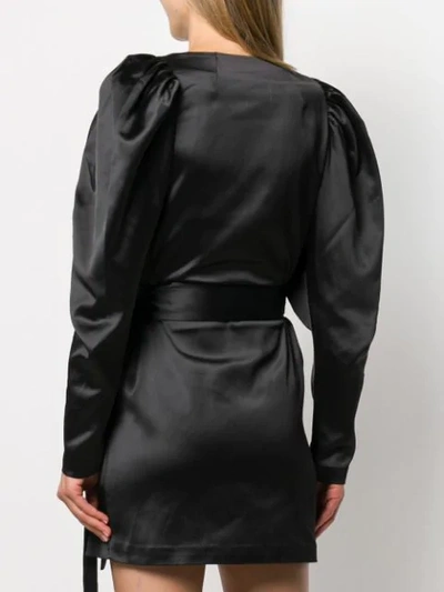Shop Rotate Birger Christensen Wrap Dress In Black