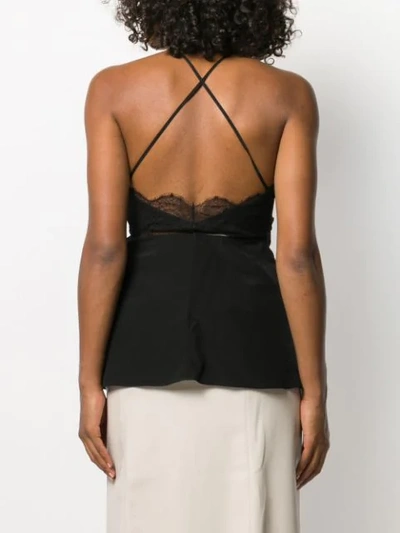 Shop Victoria Beckham Lace Panelled Cami Top In Black