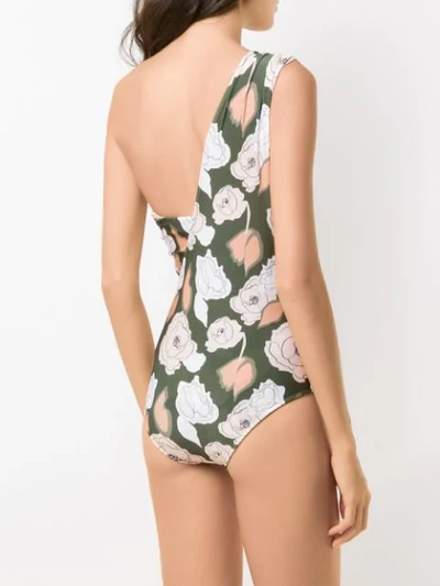 Shop Adriana Degreas Printed Swimsuit In Green