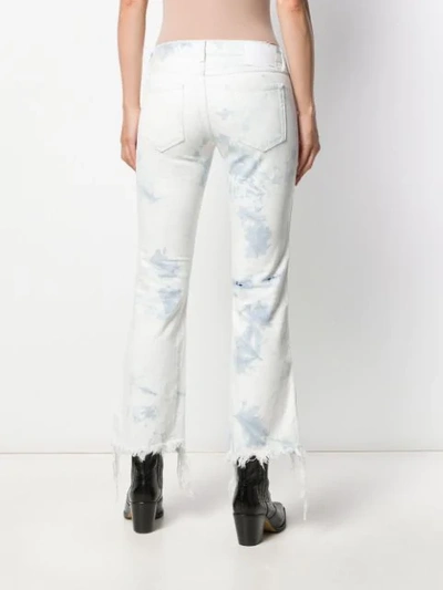 Shop Alanui Frayed Cropped Jeans In White