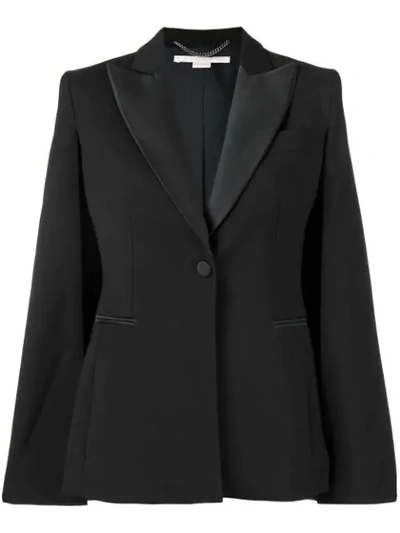 Shop Stella Mccartney Slit Sleeve Tuxedo Jacket In Black