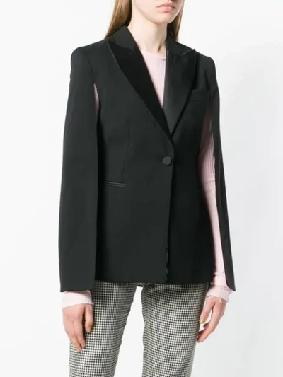 Shop Stella Mccartney Slit Sleeve Tuxedo Jacket In Black