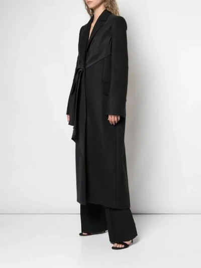 Shop Carolina Herrera Pleated Detail Coat In Black