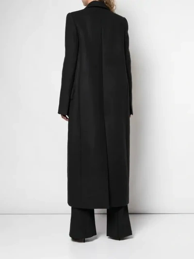 Shop Carolina Herrera Pleated Detail Coat In Black