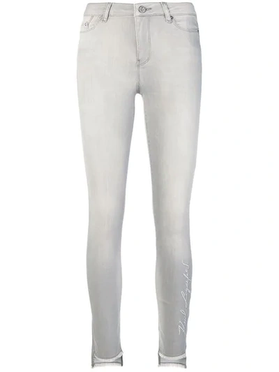 Shop Karl Lagerfeld Skinny Jeans In Grey