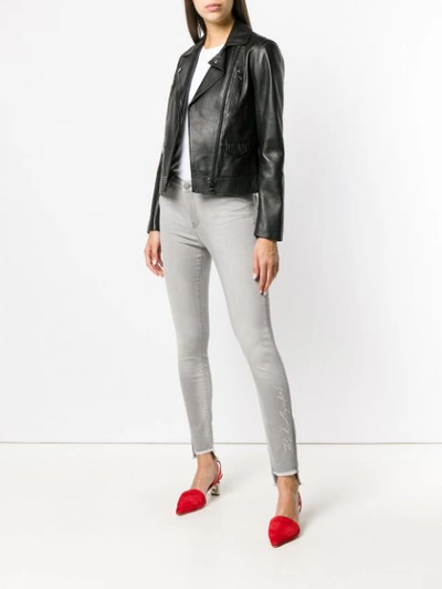 Shop Karl Lagerfeld Skinny Jeans In Grey